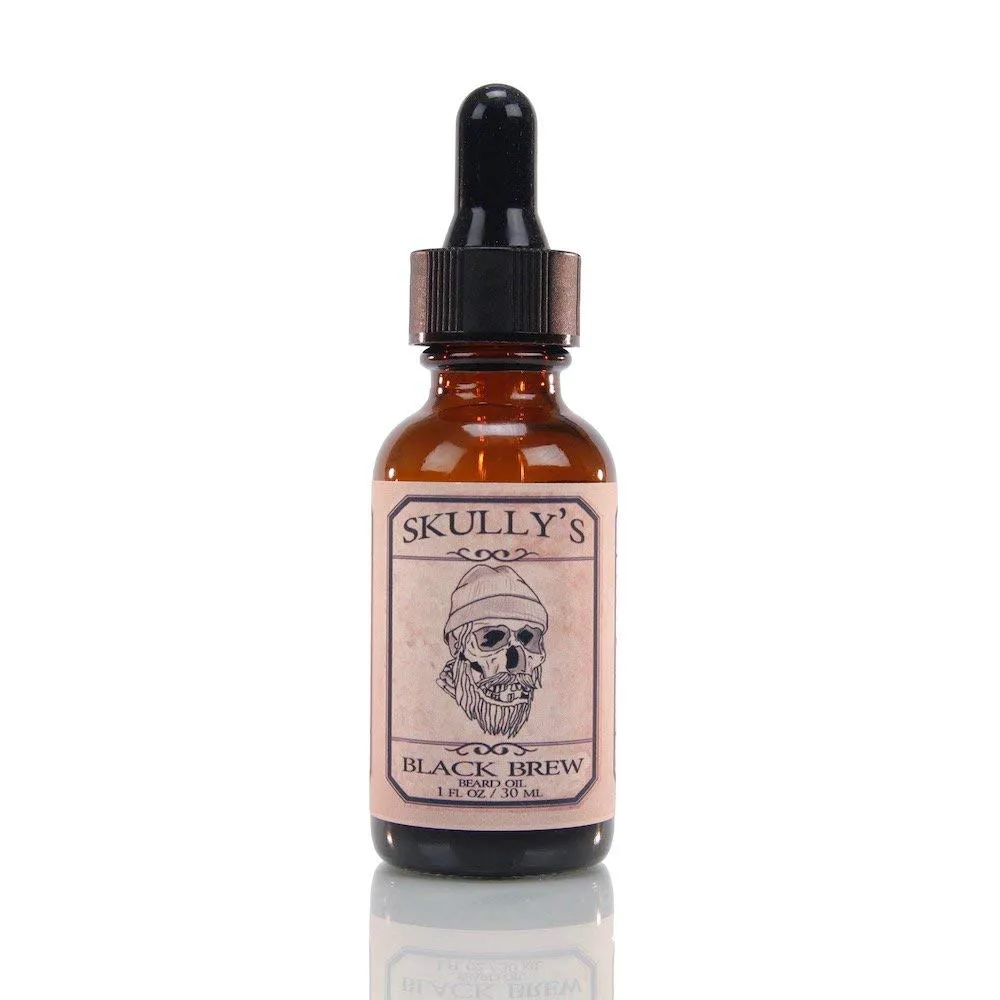 Skully's Beard oil: Beard Oil 1 fl. oz. | Black Brew Coffee scented | Beard and Skin Care with Argan & Jojoba Oil | Beard Itch & Dry Skin Relief - Promotes Healthy Beard Growth