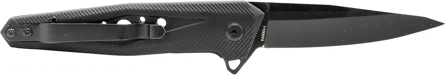 Smith & Wesson M&P 7in High Carbon S.S. Ultra-Glide Folding Knife with 3in Tanto Blade and Rubberized Aluminum Handle for Outdoor Survival, Camping and EDC