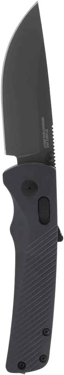SOG Flash AT Daily Carry Ambidextrous Straight Pocket Folding Knives, Ergonomic Handle & Deep-Carry Clip, D2 Steel Blade