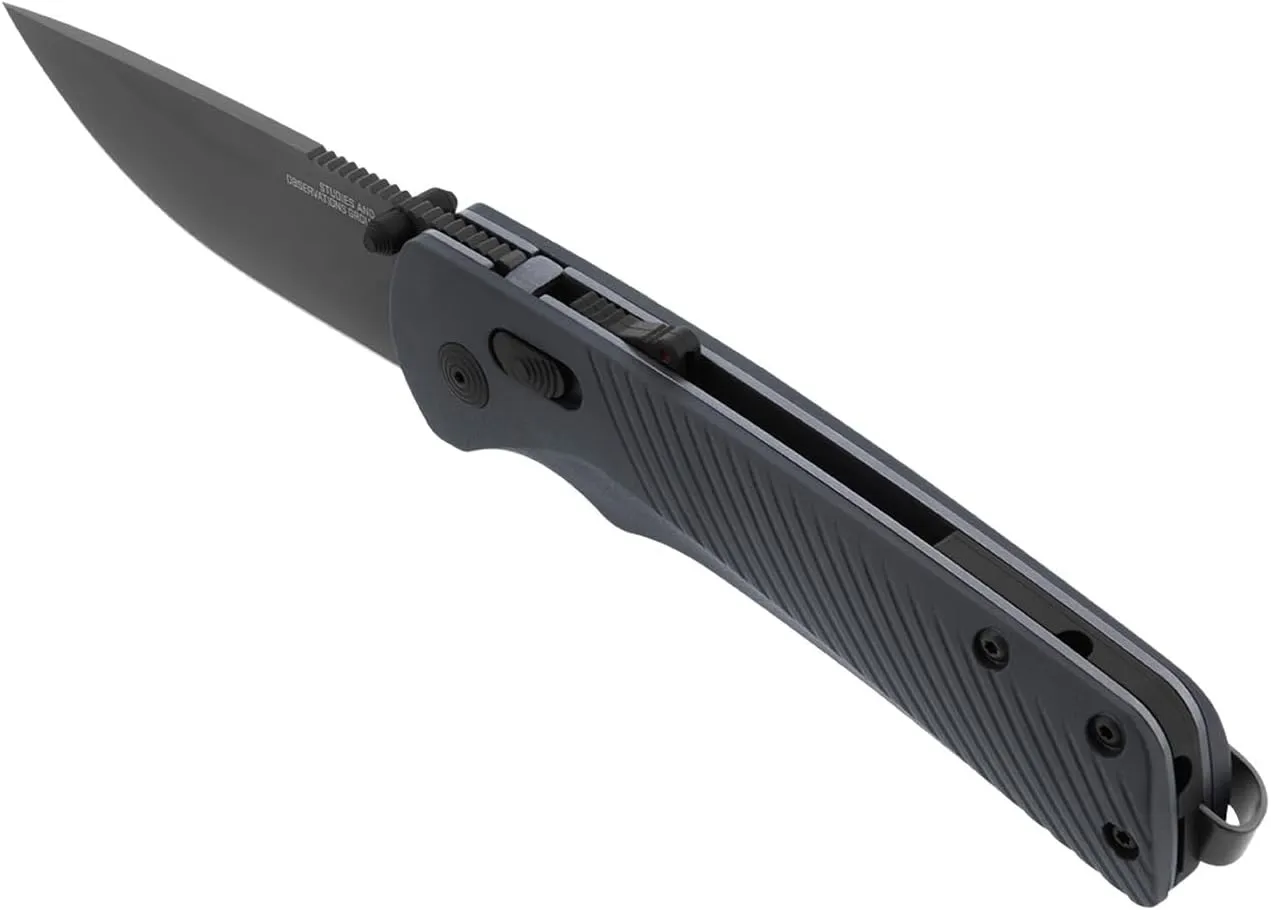 SOG Flash AT Daily Carry Ambidextrous Straight Pocket Folding Knives, Ergonomic Handle & Deep-Carry Clip, D2 Steel Blade