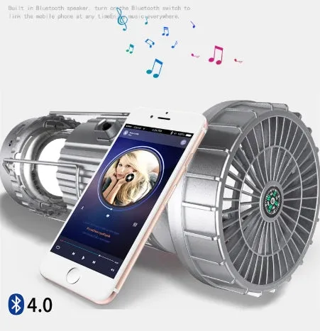 Solar Camping Lantern Bluetooth Speaker with Fan Emergency Charger