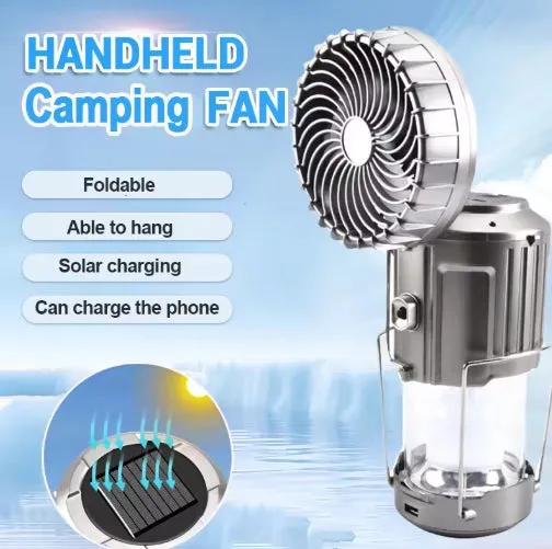Solar Camping Lantern Bluetooth Speaker with Fan Emergency Charger