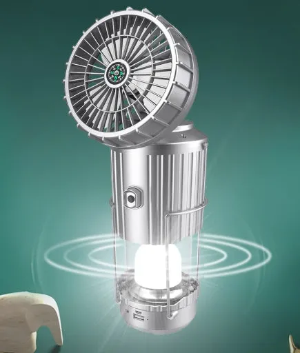 Solar Camping Lantern Bluetooth Speaker with Fan Emergency Charger