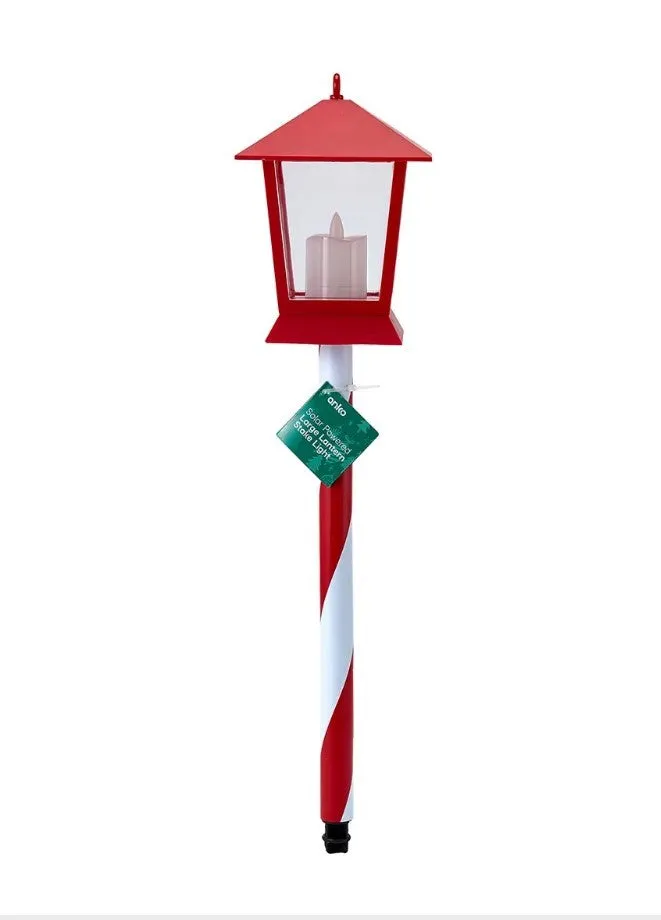 Solar Powered 56cm Large LED Lantern Stake Light - 2 Pack