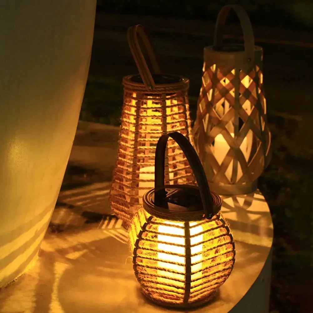 SolarGlow - Rattan outdoor lantern