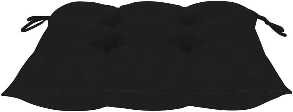 Solid Bamboo Folding Patio Chairs 2 Pack with Black Cushions Outdoor Furniture Foldable for Garden Patio Dining Beach and Camping Comfortable Lounge Seating