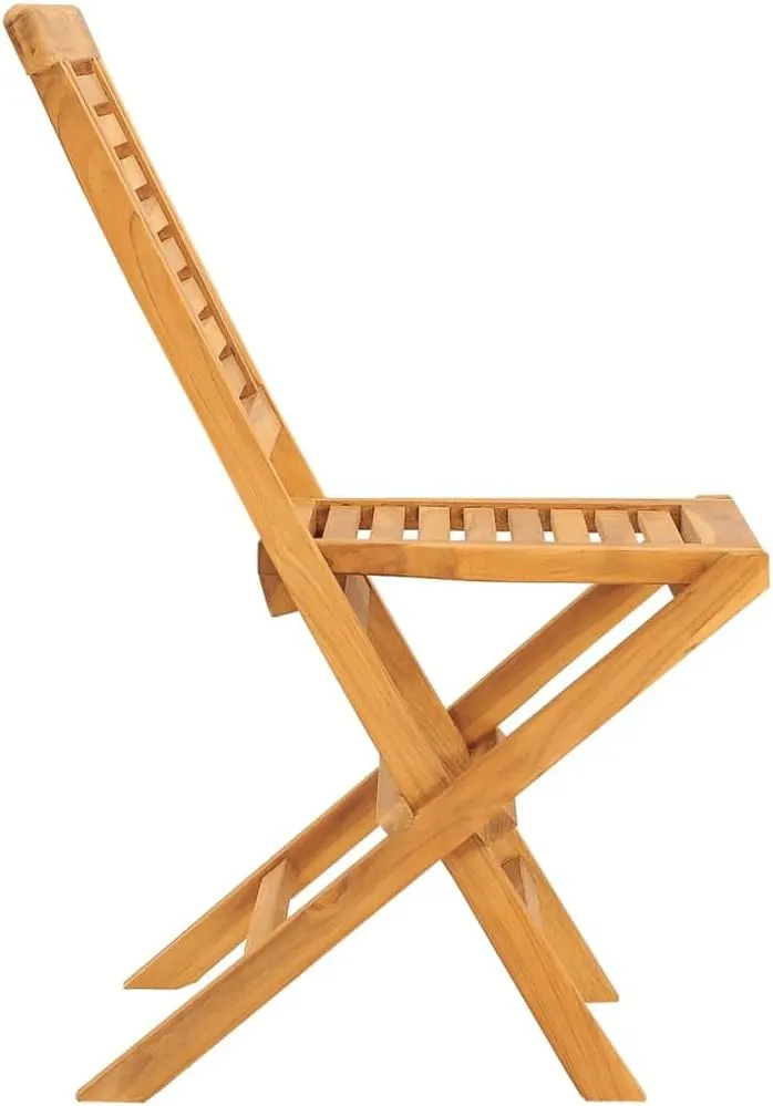 Solid Teak Wood Folding Patio Chairs 2-Pack 18.5"x24.8"x35.4" Outdoor Furniture for Poolside Camping Beach Lounge Comfortable Foldable Seating