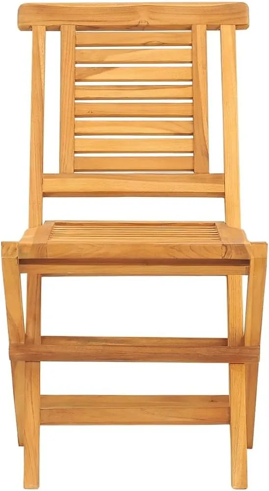 Solid Teak Wood Folding Patio Chairs 2-Pack 18.5"x24.8"x35.4" Outdoor Furniture for Poolside Camping Beach Lounge Comfortable Foldable Seating
