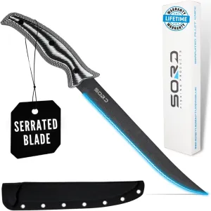 SORD 5-9' Fillet Knife - Fishing & Meat Cutting with Sheath - Razor Sharp Carbon Steel Filet Knife for Cleaning Fish and Skinning - Full Tang G10 Handle | Corrosion Resistant