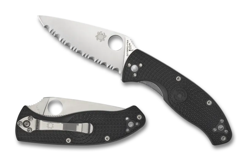 Spyderco C122SBK Tenacious Lightweight Satin Serrated Folding Knife