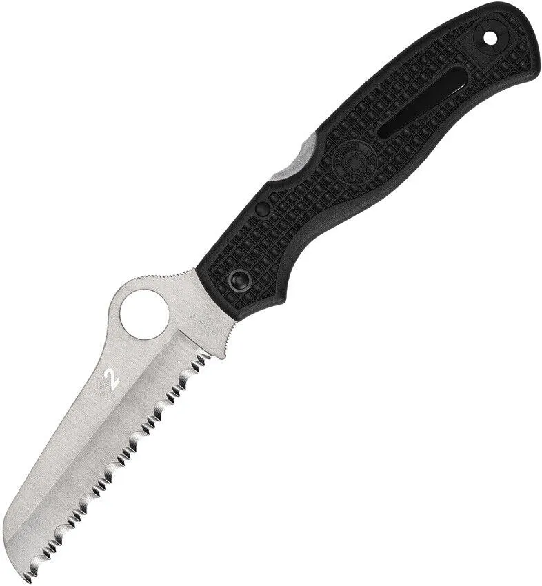 Spyderco C89SBK Atlantic Salt Serrated Edge Folding Knife, Black