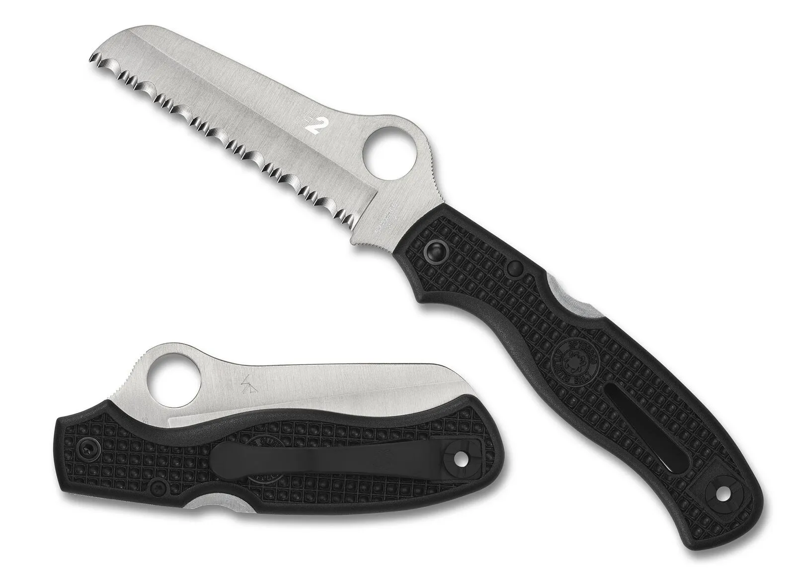 Spyderco C89SBK Atlantic Salt Serrated Edge Folding Knife, Black