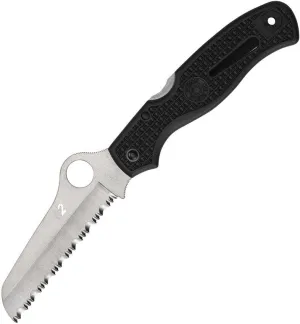Spyderco C89SBK Atlantic Salt Serrated Edge Folding Knife, Black