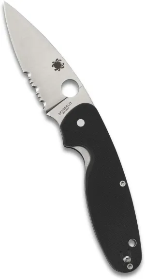 Spyderco Emphasis Value Knife with 3.58" Stainless Steel Blade and Durable Black G-10 Handle - CombinationEdge - C245GPS
