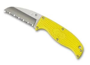 Spyderco Enuff Salt FRN Yellow 2.75" Sheepfoot Serrated Fixed Blade Pocket Knife (FB31SYL)