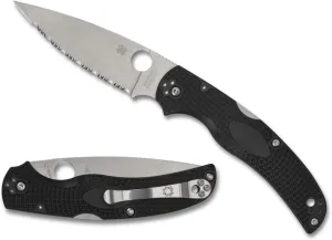Spyderco Knives Native Chief Lightweight C244SBK Serrated CTS-BD1N Black Pocket Knife