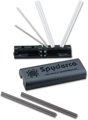 Spyderco Tri-Angle Sharpmaker, Complete Knife Sharpening System with Medium Grit and Fine Ceramic Stones for Professional-Grade Finishing - Compact, Easy-to-Use Design - 204MF
