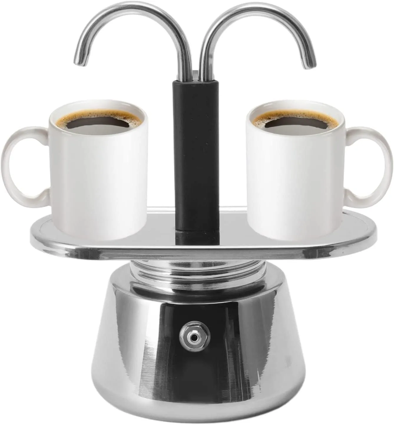 Stainless Steel Moka Pot, Stovetop Maker, Classic Italian Double Tube Moka Pot Coffee Maker