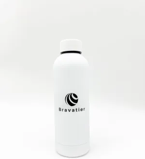 Stainless Steel Water Bottle, 500ml/17oz, White, Double Wall, Vacuum Insulated for Hot & Cold Drinks, Premium UV Print, Sports, Office, Outdoor, and Travel