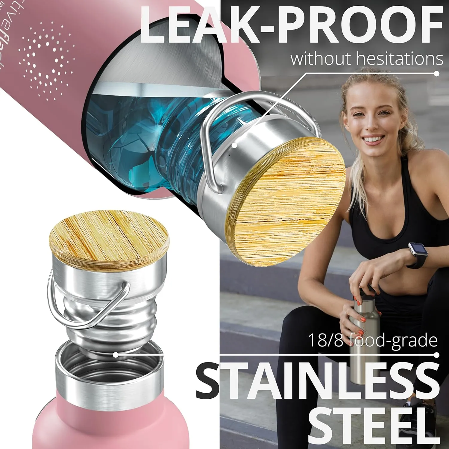 Stainless Steel Water Bottle with Straw, Infuser & 3 Lids: 18/32 OZ Leak-Proof Vacuum Insulated ACTIVE FLASK Drinking Bottles Hot Cold: Double Walled Outdoor Drink Thermo Mug Tea Coffee Sport Gym Bike