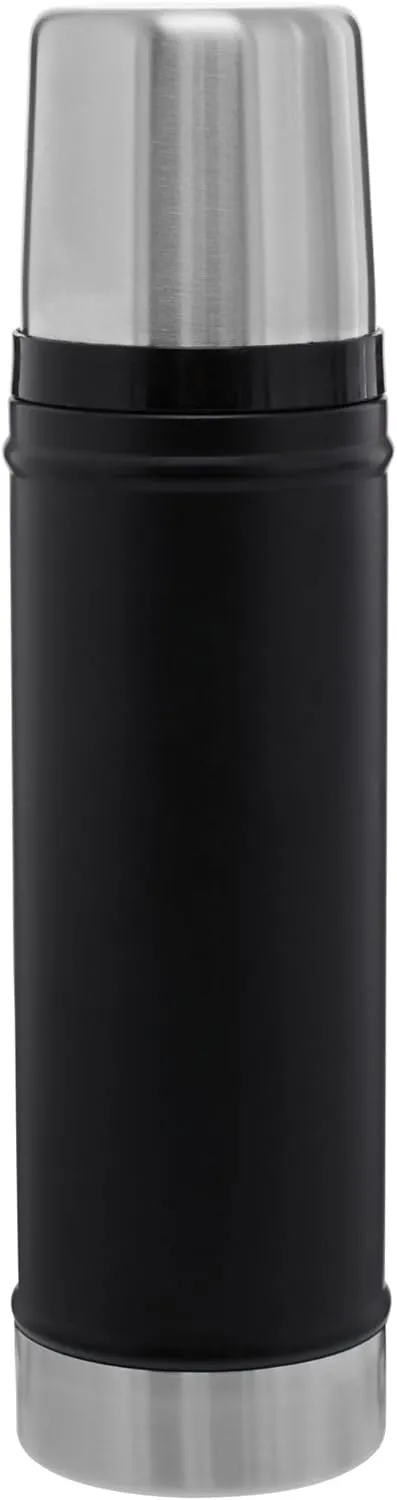 Stanley Classic Legendary Vacuum Bottle 20 oz | Wide Mouth with Leakproof Cup Lid | Keep Drinks Hot or Cold | Packable for Travel | Insulated Stainless Steel Thermos | BPA-Free | Matte Black