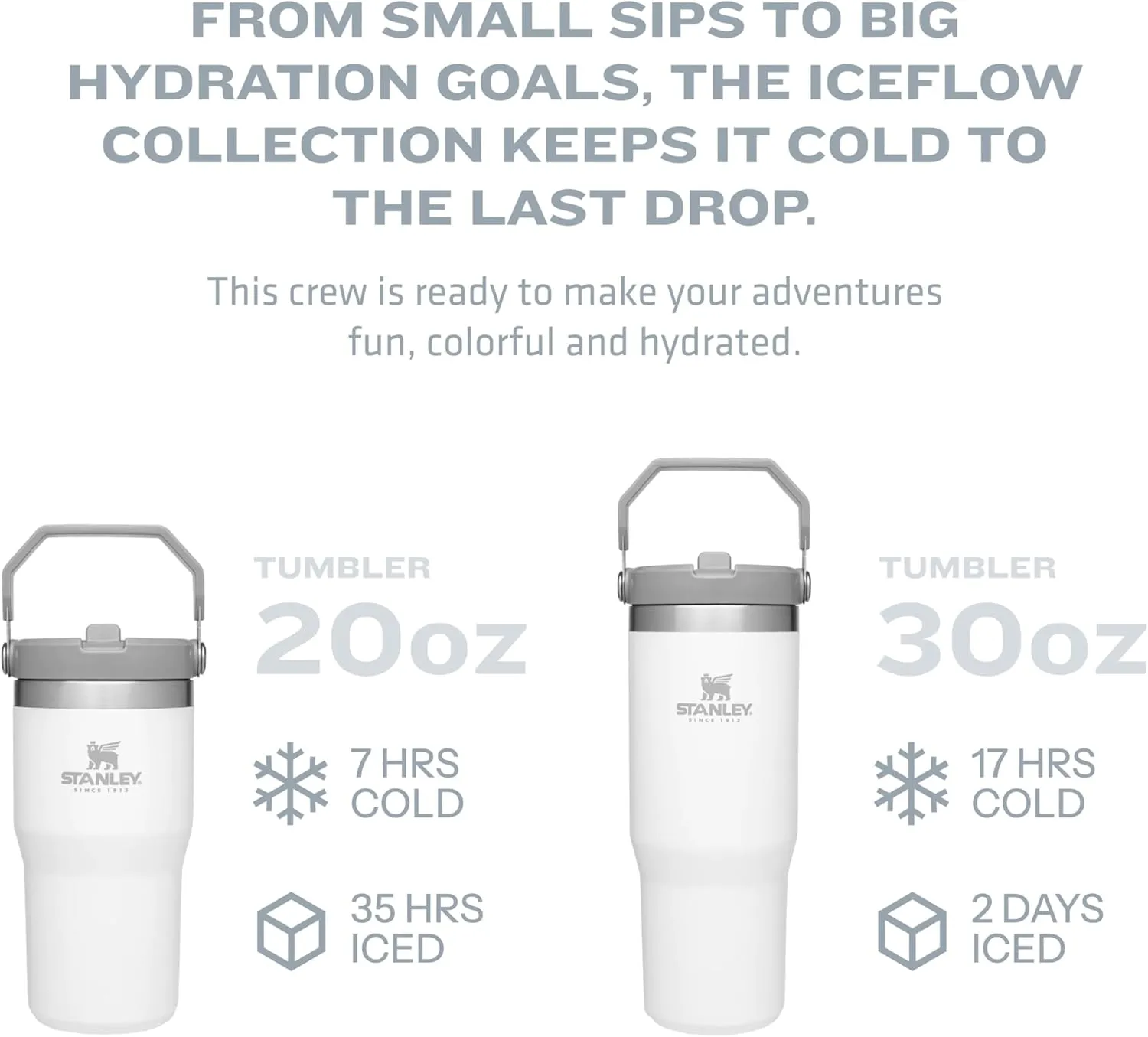 STANLEY IceFlow Stainless Steel Tumbler - Vacuum Insulated Water Bottle for Home, Office or Car Reusable Cup with Straw Leak Resistant Flip Cold for 12 Hours or Iced for 2 Days, Iris, 30OZ