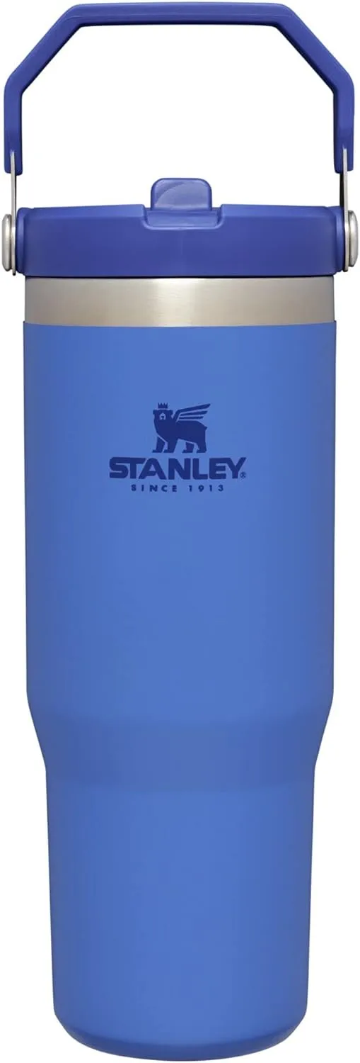 STANLEY IceFlow Stainless Steel Tumbler - Vacuum Insulated Water Bottle for Home, Office or Car Reusable Cup with Straw Leak Resistant Flip Cold for 12 Hours or Iced for 2 Days, Iris, 30OZ