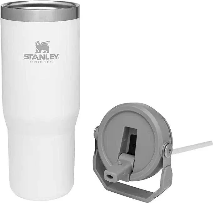 STANLEY Stainless Steel Tumbler with Straw, Vacuum Insulated Water Bottle for Home, Office or Car, Reusable Cup with Straw Leak Resistant Flip