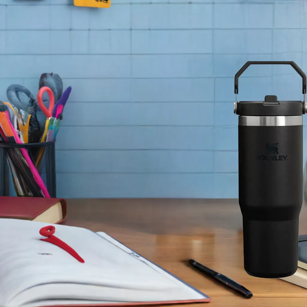 STANLEY Stainless Steel Tumbler with Straw, Vacuum Insulated Water Bottle for Home, Office or Car, Reusable Cup with Straw Leak Resistant Flip