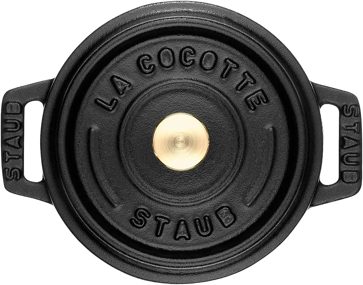 Staub 1101225 Round Cocotte Pot, 12 cm, Matt Black