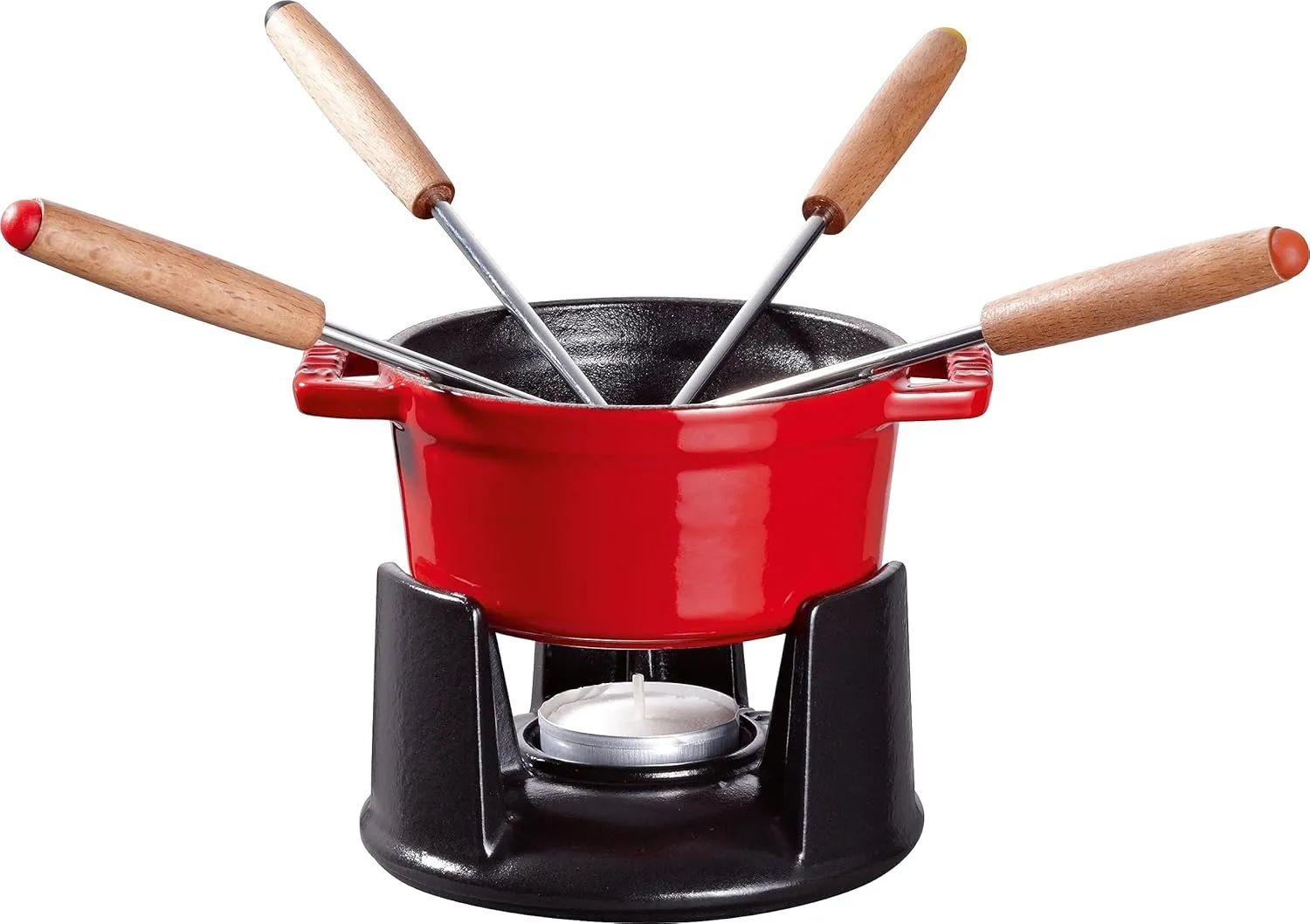 STAUB 1400406 Mini Chocolate Fondue Set, 10 cm, Cherry,Red