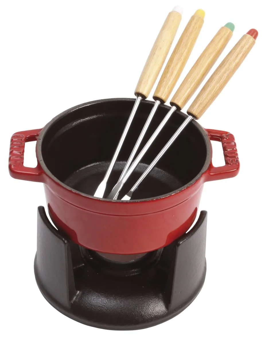 STAUB 1400406 Mini Chocolate Fondue Set, 10 cm, Cherry,Red