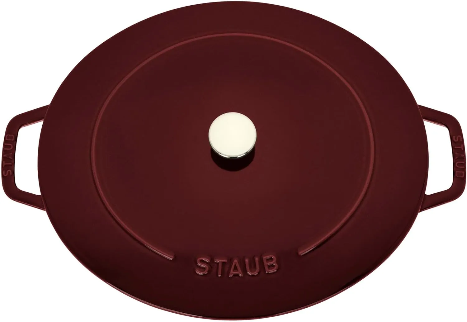 Staub Cast Iron 6.25-qt Shallow Oval Dutch Oven - Grenadine