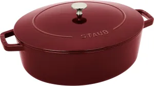 Staub Cast Iron 6.25-qt Shallow Oval Dutch Oven - Grenadine
