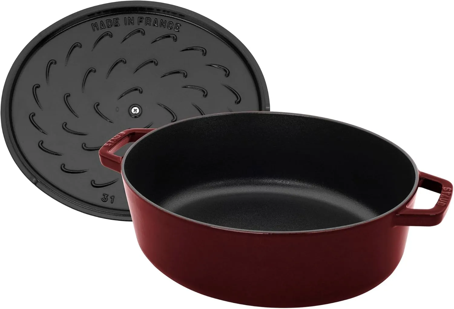 Staub Cast Iron 6.25-qt Shallow Oval Dutch Oven - Grenadine