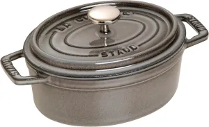 STAUB Cast Iron Roaster/Cocotte, Oval 17 cm, 1 L, Graphite Grey