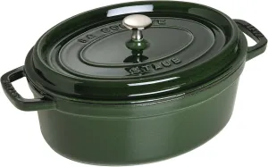 STAUB Cast Iron Roaster/Cocotte, Oval 31 cm, 5.5 L, Basil/Green