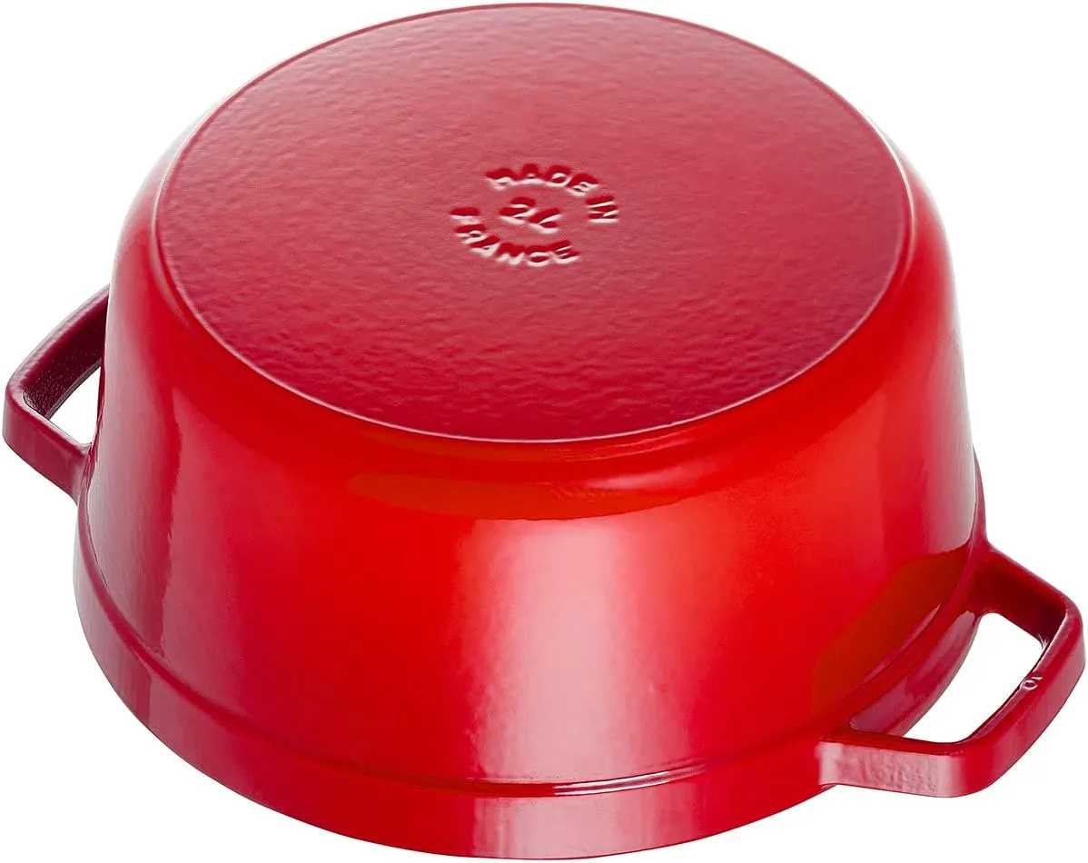 staub La Cocotte Round 40509-861 Pico Cocotte Round Cherry, 11.8 inches (30 cm), Large, Both Handed, Enameled Pot, Induction Compatible, Japanese Authentic Product