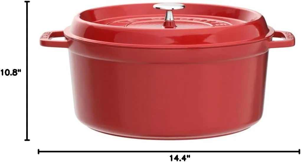 staub La Cocotte Round 40509-861 Pico Cocotte Round Cherry, 11.8 inches (30 cm), Large, Both Handed, Enameled Pot, Induction Compatible, Japanese Authentic Product