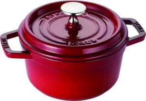 staub La Cocotte Round 40511-488 Pico Cocotte Round Cherry, 6.3 inches (16 cm), Small, Both Handed Casting, Enameled Pot, Induction Compatible, Japanese Authentic Product