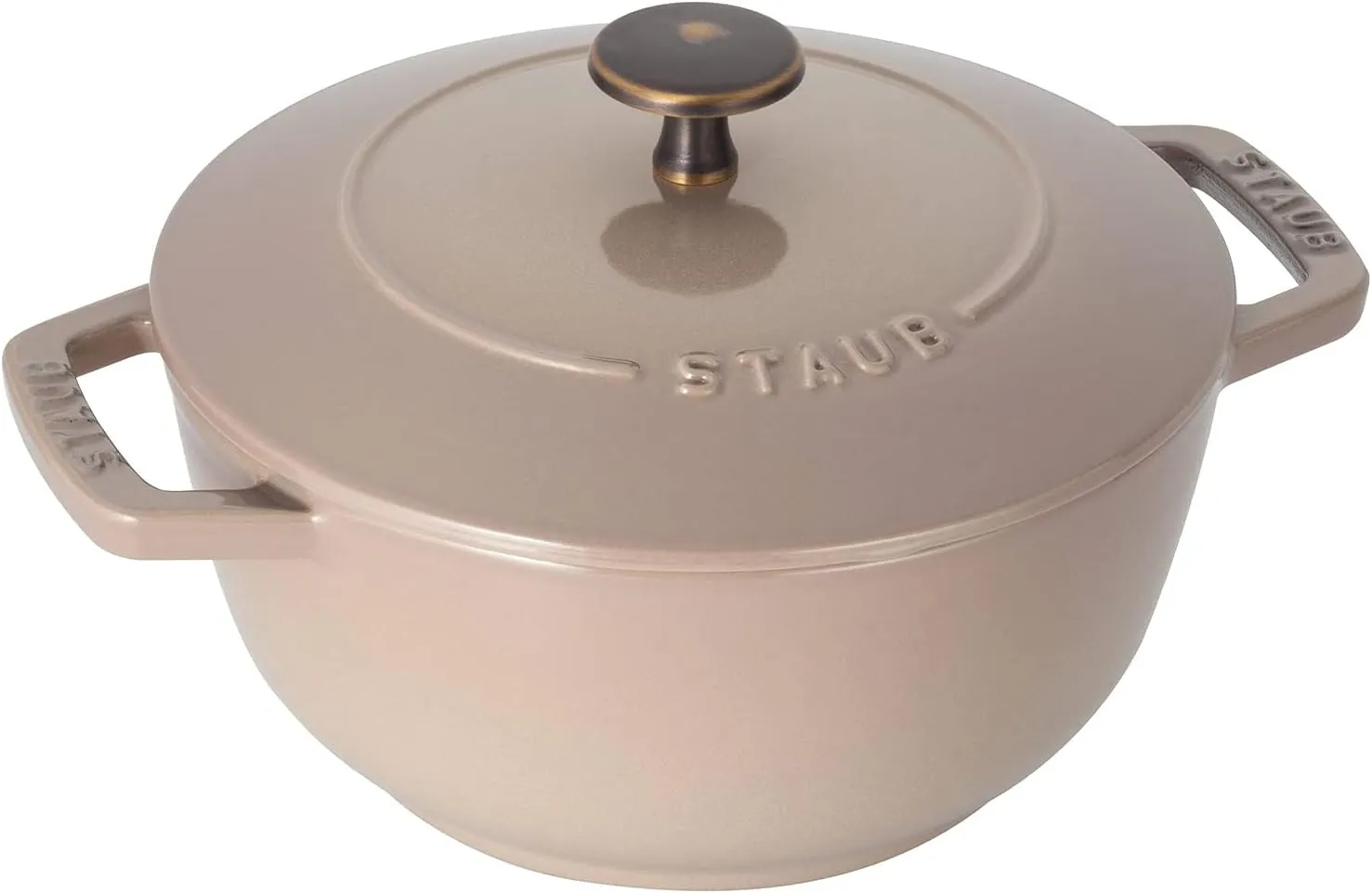 staub Wa-NABE 40501-014 Linen M, Vintage Knob Specifications, Both Hands, Enameled Pot, Rice Cooking, 2 Pieces, Induction Compatible
