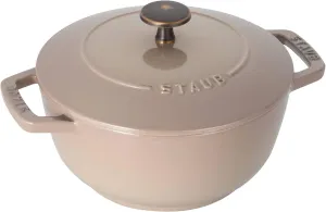 staub Wa-NABE 40501-014 Linen M, Vintage Knob Specifications, Both Hands, Enameled Pot, Rice Cooking, 2 Pieces, Induction Compatible