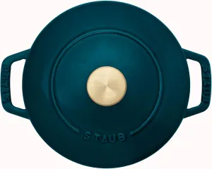 staub Wa-NABE Z1030-826 "Wanabe Lamer S Brass Knob Specification" Two-Handed Casting, Enameled Pot, Rice Cooking, Induction Compatible, Japanese Authentic Product with Serial Number