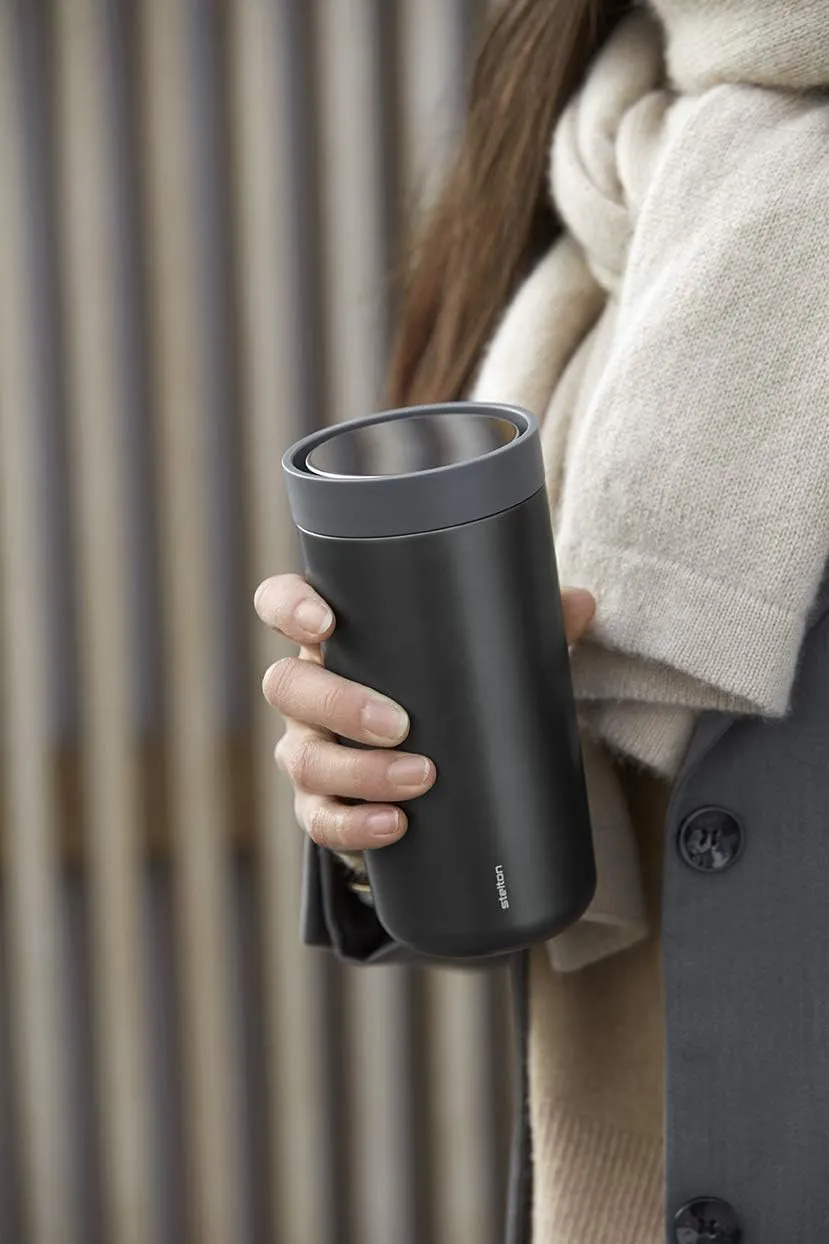 Stelton To-Go Click Thermal Mug, Double-Walled Insulated Flask, Rustproof, Leak-Proof Coffee Mug/Tea Mug with Smart Click Lid, Hot & Cold Drinks, 0.4 Litres, Colour: Soft Rust