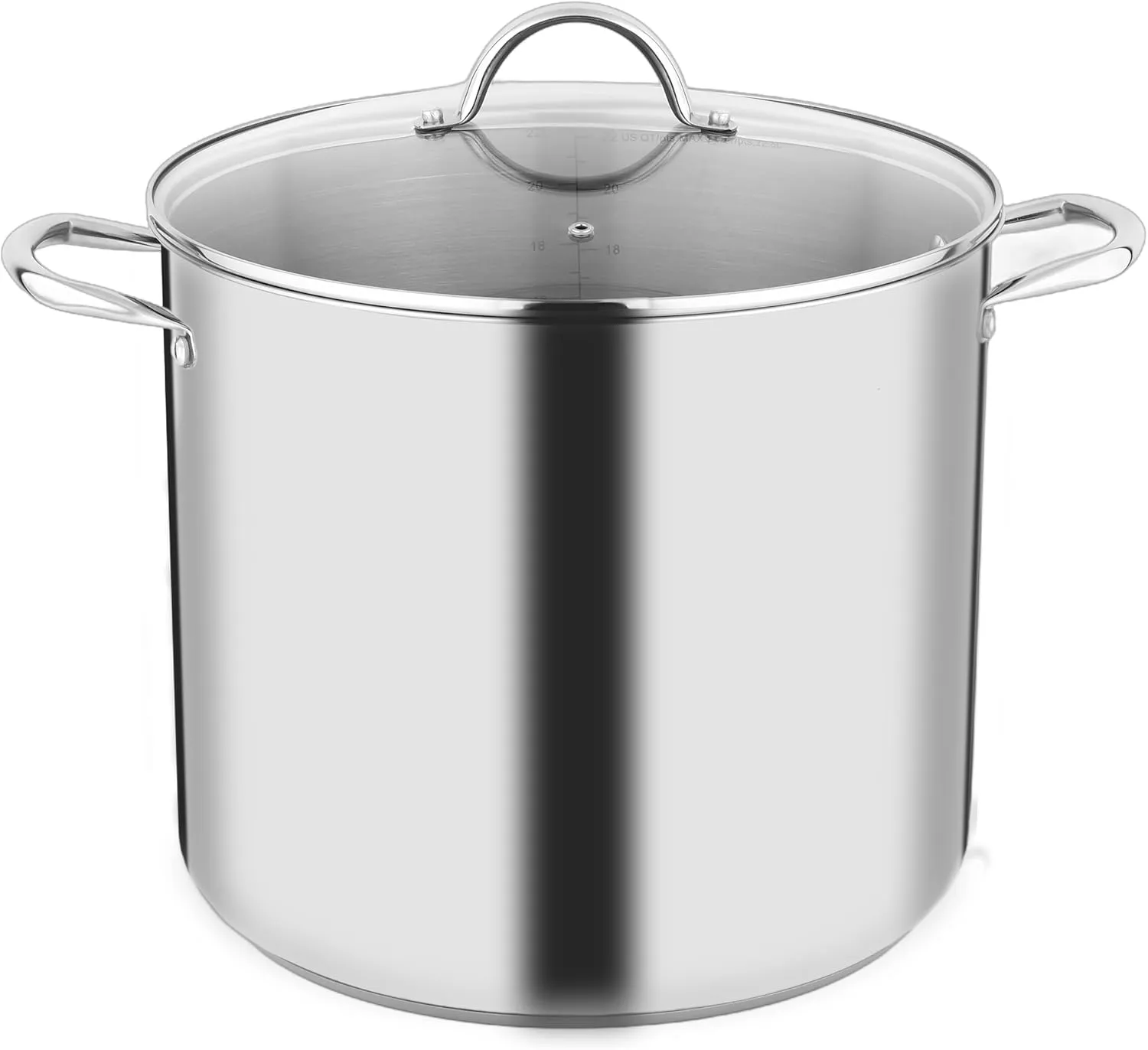 Stock Pot Stainless Steel for Cooking Riveted Handle, Heavy Duty Vessel,Induction Compatible All Cooktops in Use, Dishwasher & Oven Safe (24 Quart)