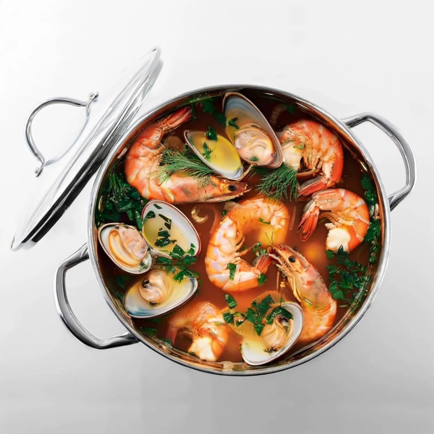 Stock Pot Stainless Steel for Cooking Riveted Handle, Heavy Duty Vessel,Induction Compatible All Cooktops in Use, Dishwasher & Oven Safe (24 Quart)