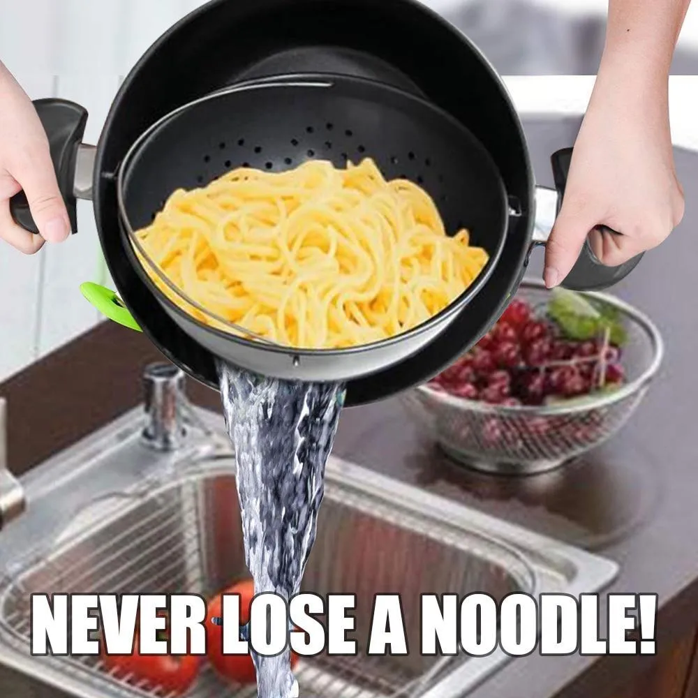 StrainPot - Non-Stick Cooking Pot with Built-In Strainer
