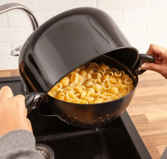 StrainPot - Non-Stick Cooking Pot with Built-In Strainer
