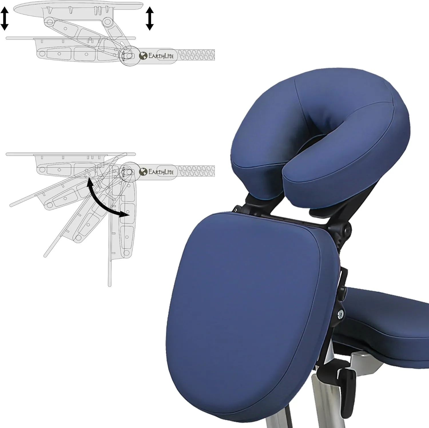 STRONGLITE Portable Massage Chair Ergo Pro II - Ultra-Strong, Lightweight, Foldable Tattoo Spa Chair with Wheels & Carry Case (600lbs Working Weight), Sapphire