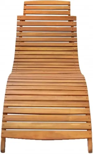 Sun Lounger Solid Acacia Wood BrownLuxury Sun Loungers with Adjustable Backrest and Cushioned Seat